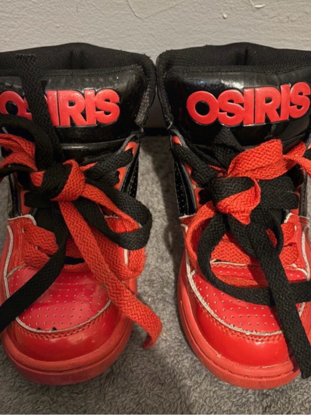 Osiris Kids Red and Black High-Top Skate Sneakers